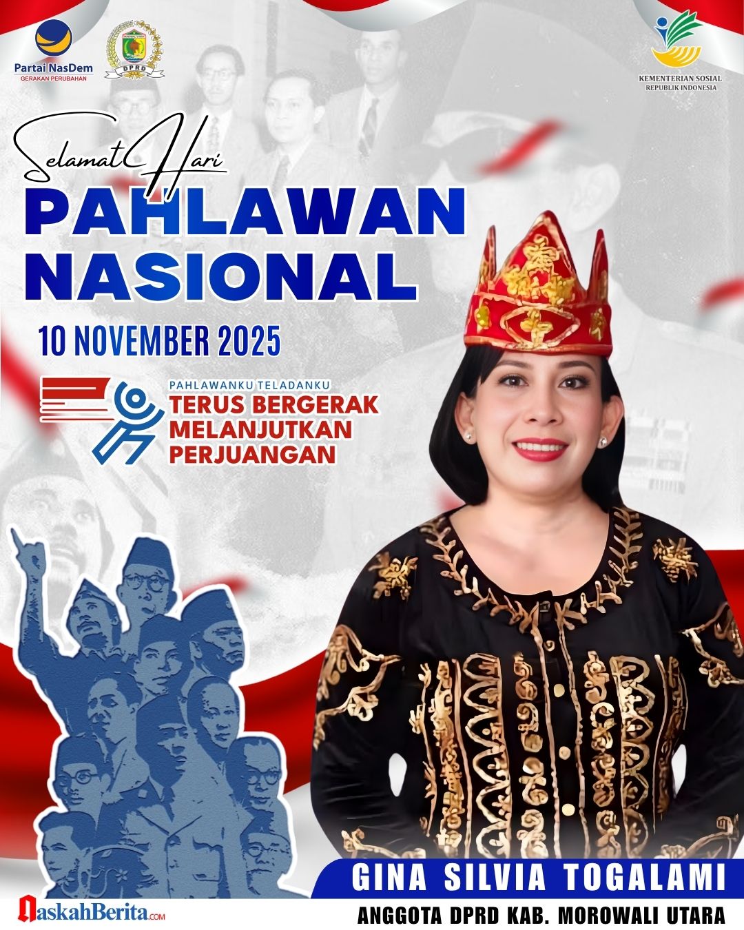Ucapan Selamat Hari Pahlawan Nasional dari Anggota DPRD Morowali Utara Ginia Silvia Togalami